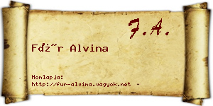 Für Alvina névjegykártya